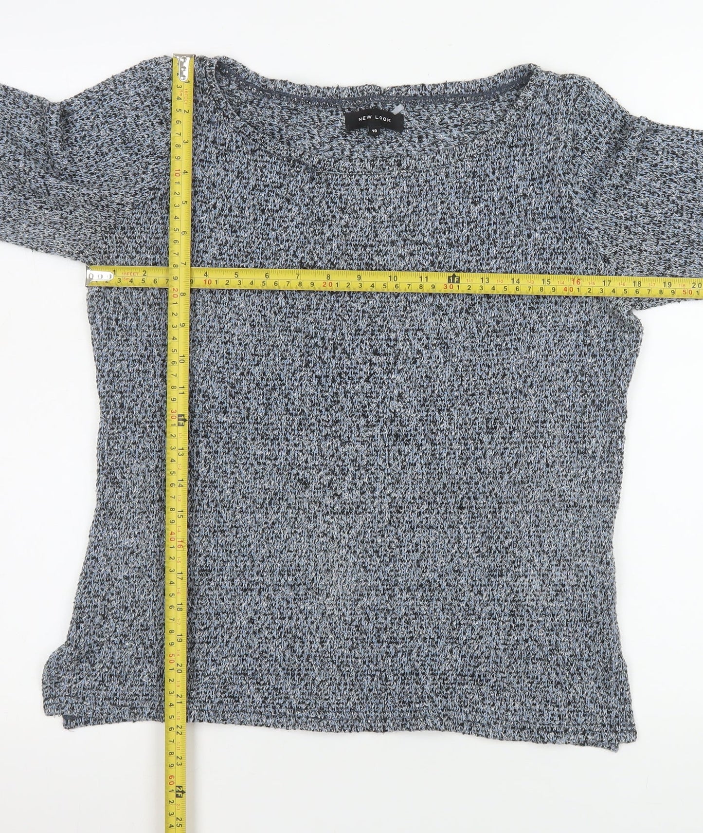 New Look Women’s Grey Knit 3/4 Sleeve Pullover Jumper UK 10