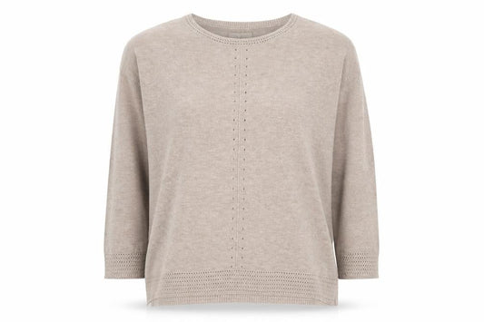 Monsoon Women's Beige Knit Long Sleeve Pullover Jumper Size M
