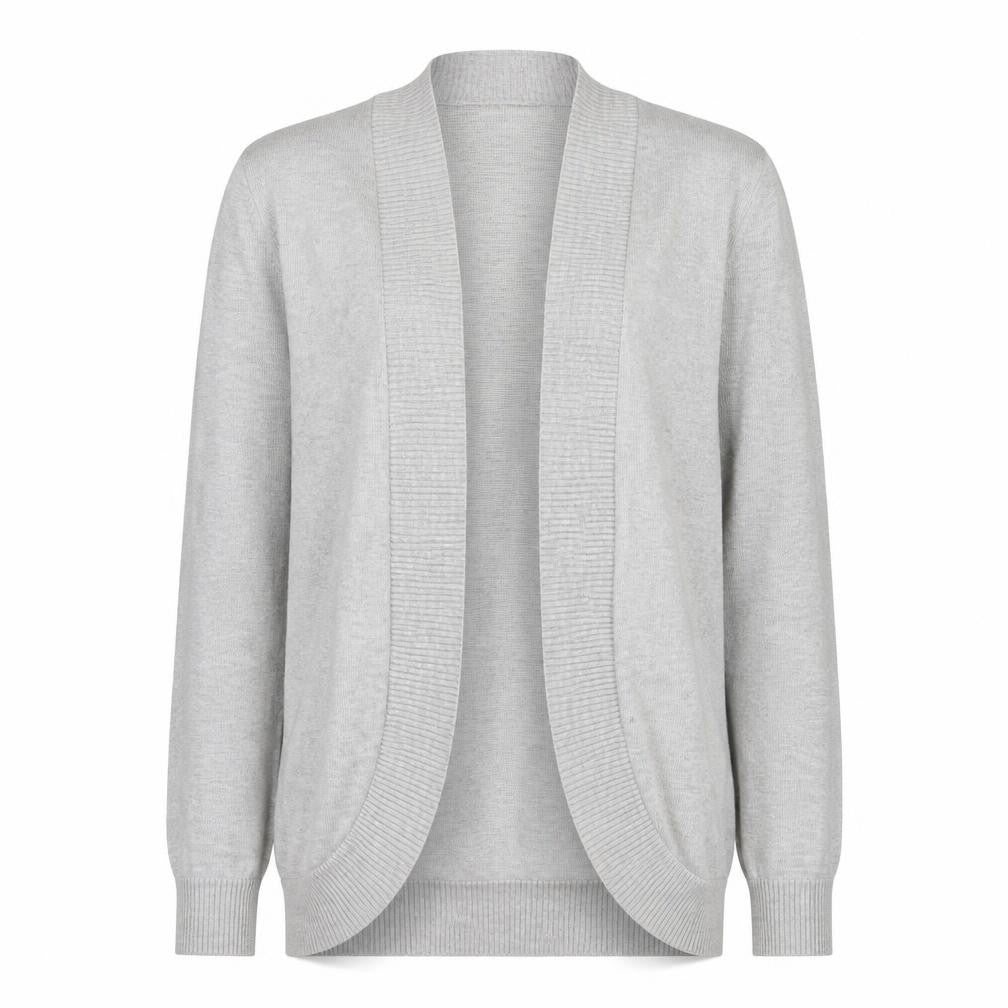89th & Madison Women's Grey Knit Open Cardigan Size M