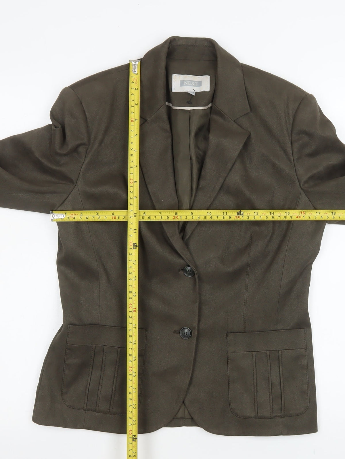 Next Womens Brown Blazer Jacket Size 10 Regular Fit Two Button