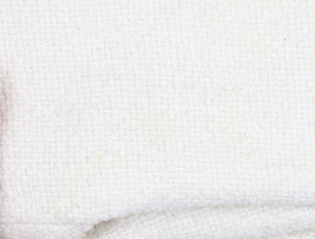 H&M Women Ivory Wool Blend Textured Mid-Length Coat Size 6