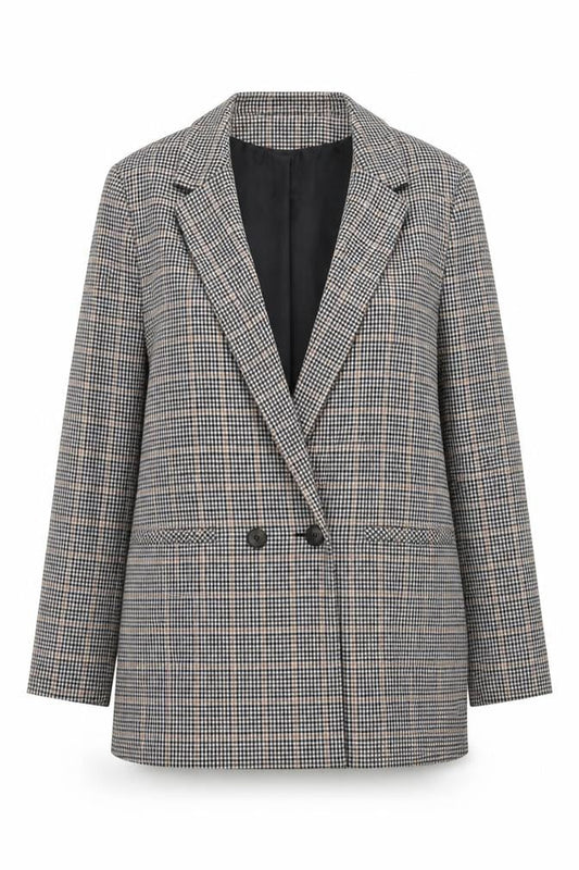 Papaya Women Multicoloured Houndstooth Blazer Size 12 Regular Fit