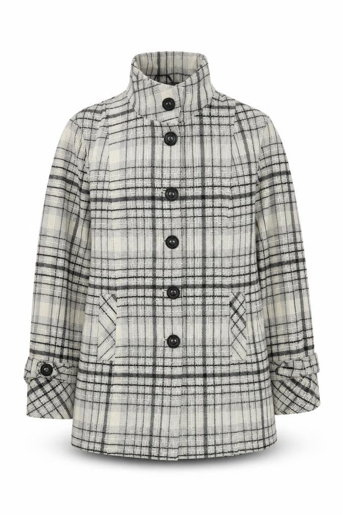 Ricki's Women's Grey Check Wool Blend Mid-Length Coat Size 2XL