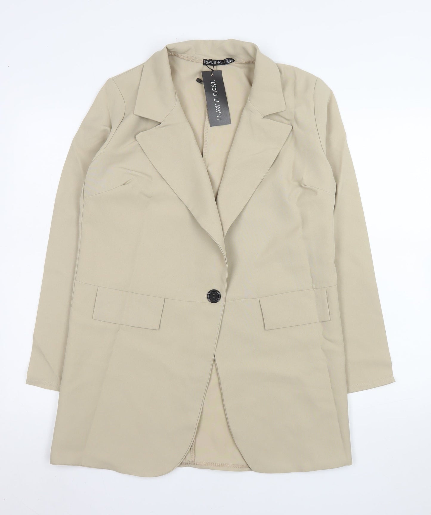 I Saw It First Women’s Beige Longline Blazer Jacket UK 10