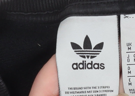 Adidas Mens Black Crew Neck Sweatshirt L Sports Pullover