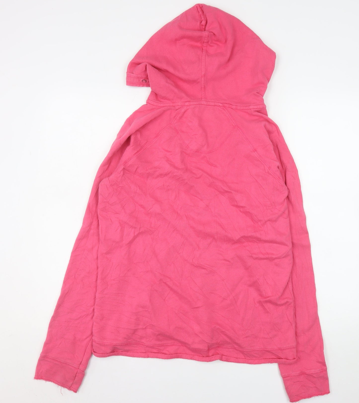 White Stuff Women's Pink Cotton Long Sleeve Pullover Hoodie Size 14