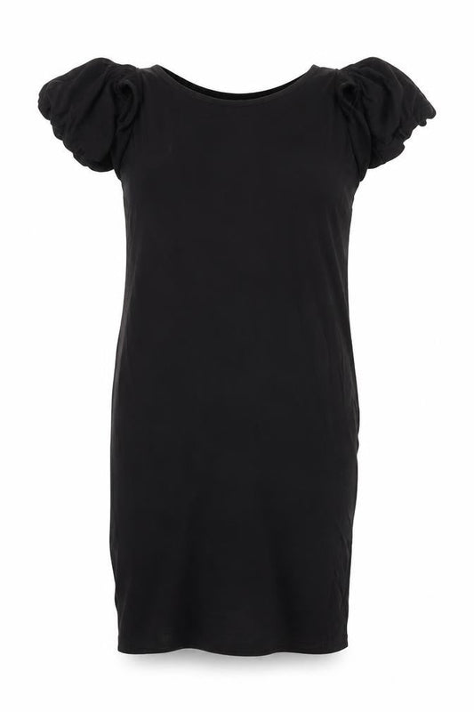 ASOS Women Black Size 10 Bodycon Short Puff Sleeve Stretch Dress