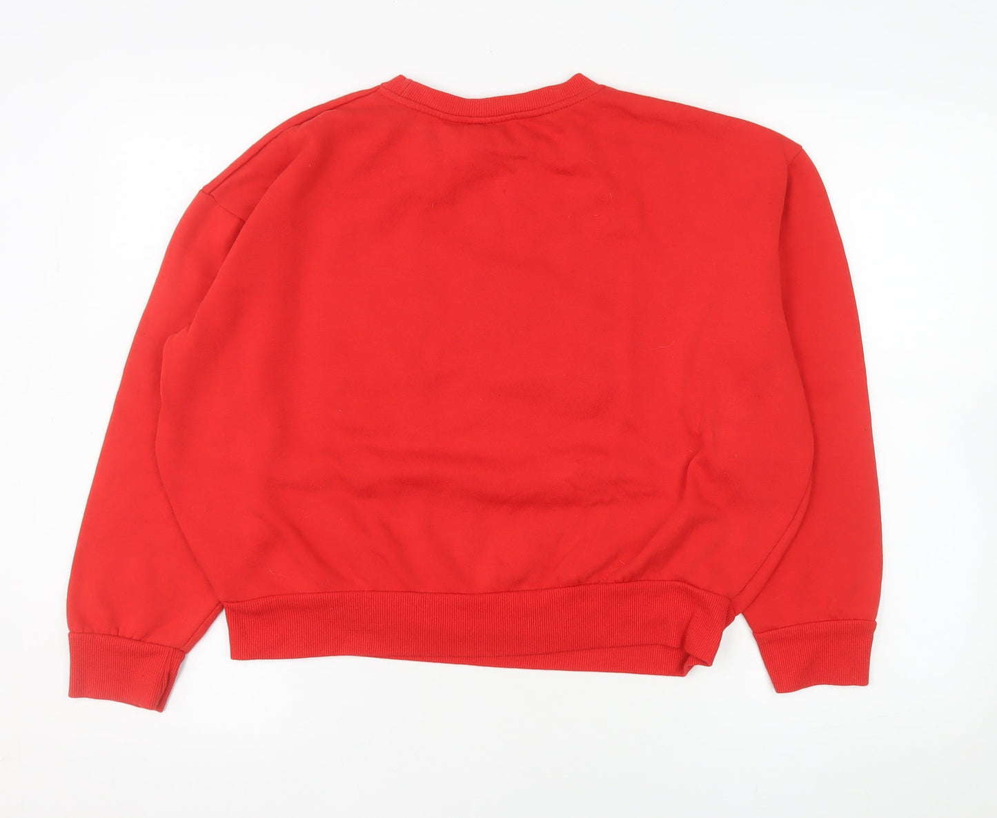 Elves Behavin' Badly Women Red Medium Pullover Sweatshirt Christmas Elf Graphic