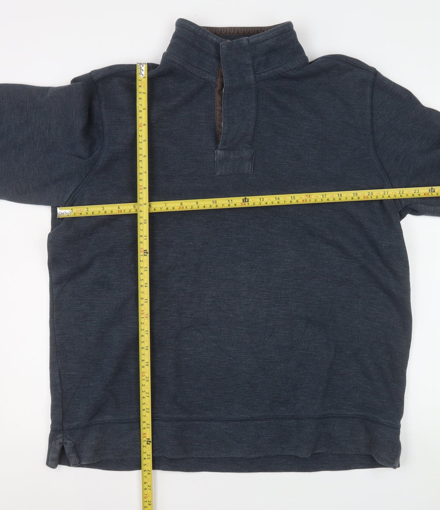 Marks and Spencer Men’s Blue 1/2 Zip Knit Sweatshirt Large