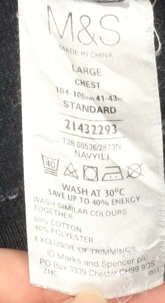 Marks and Spencer Men’s Blue 1/2 Zip Knit Sweatshirt Large