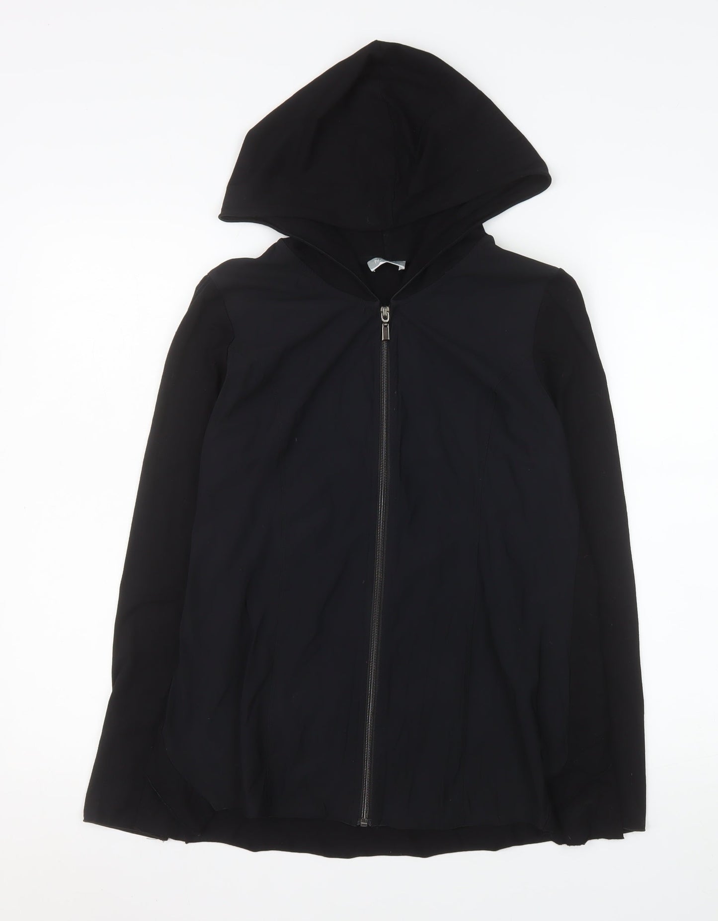 Naya Women's Black Hooded Full Zip Windbreaker Jacket Size 8