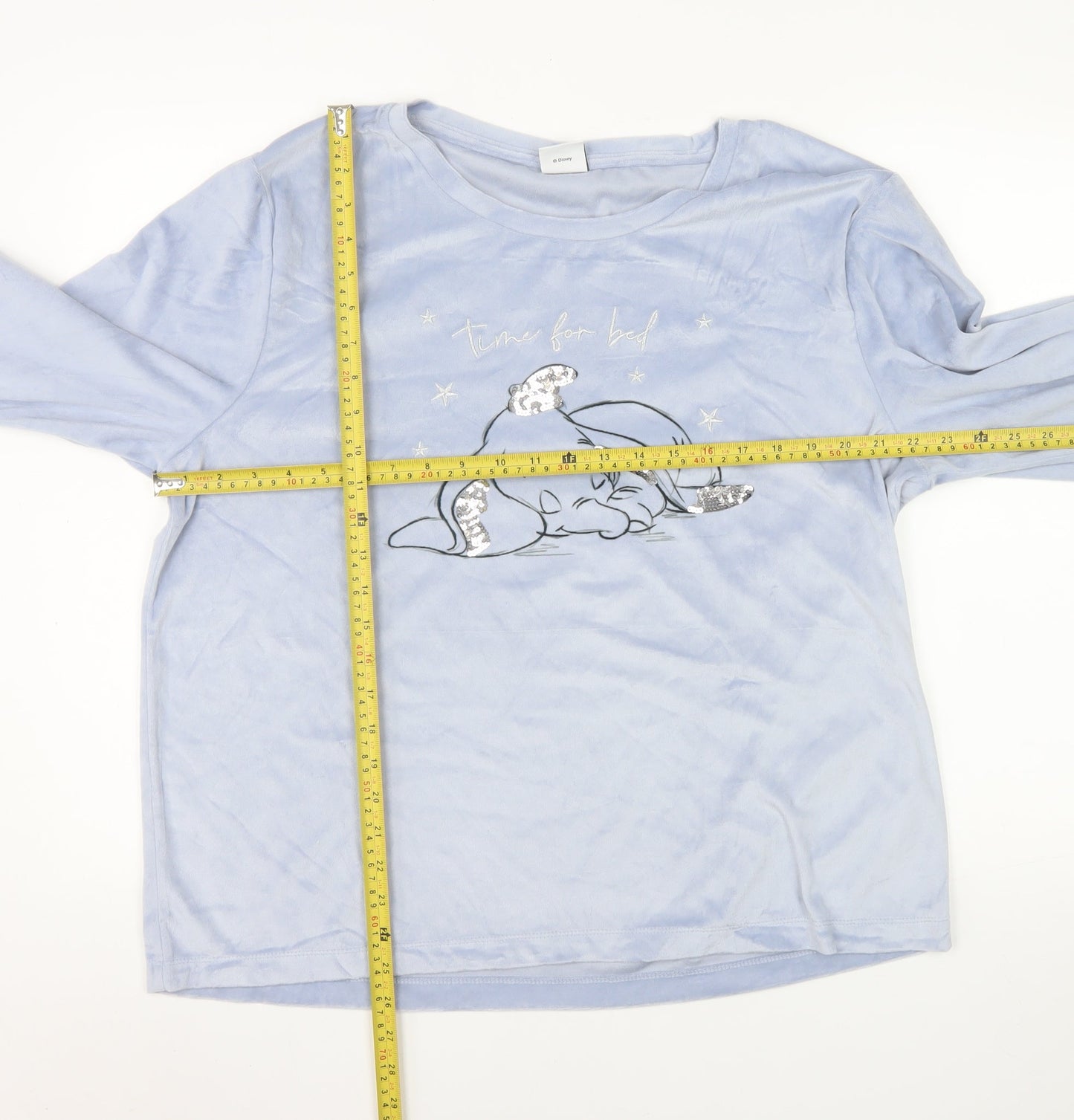 Disney Women’s Blue Dumbo Long Sleeve Fleece Nightshirt UK 16-18