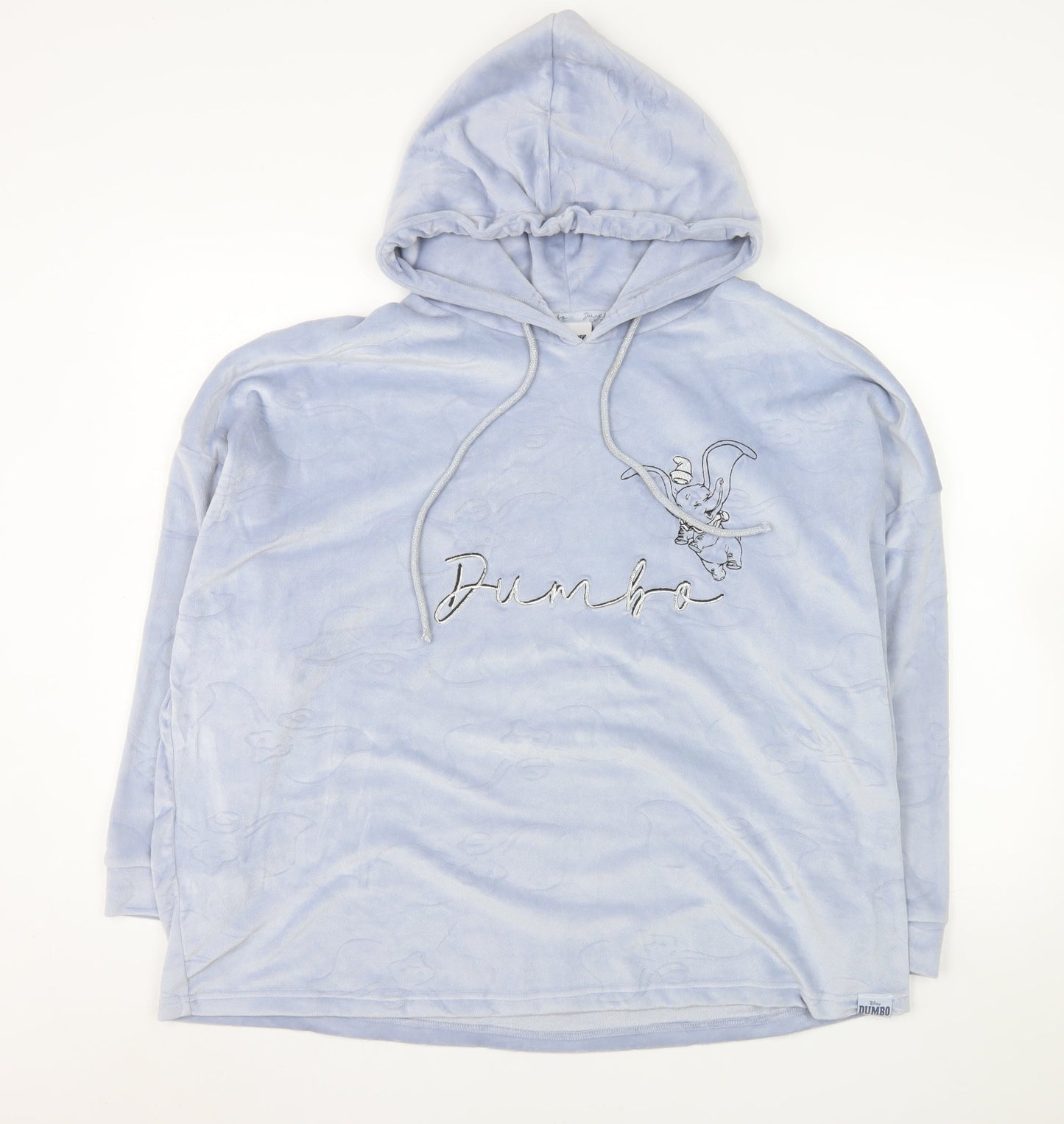 Disney Women’s Blue Dumbo Hoodie Size 12-14 Pullover Plush Sweatshirt