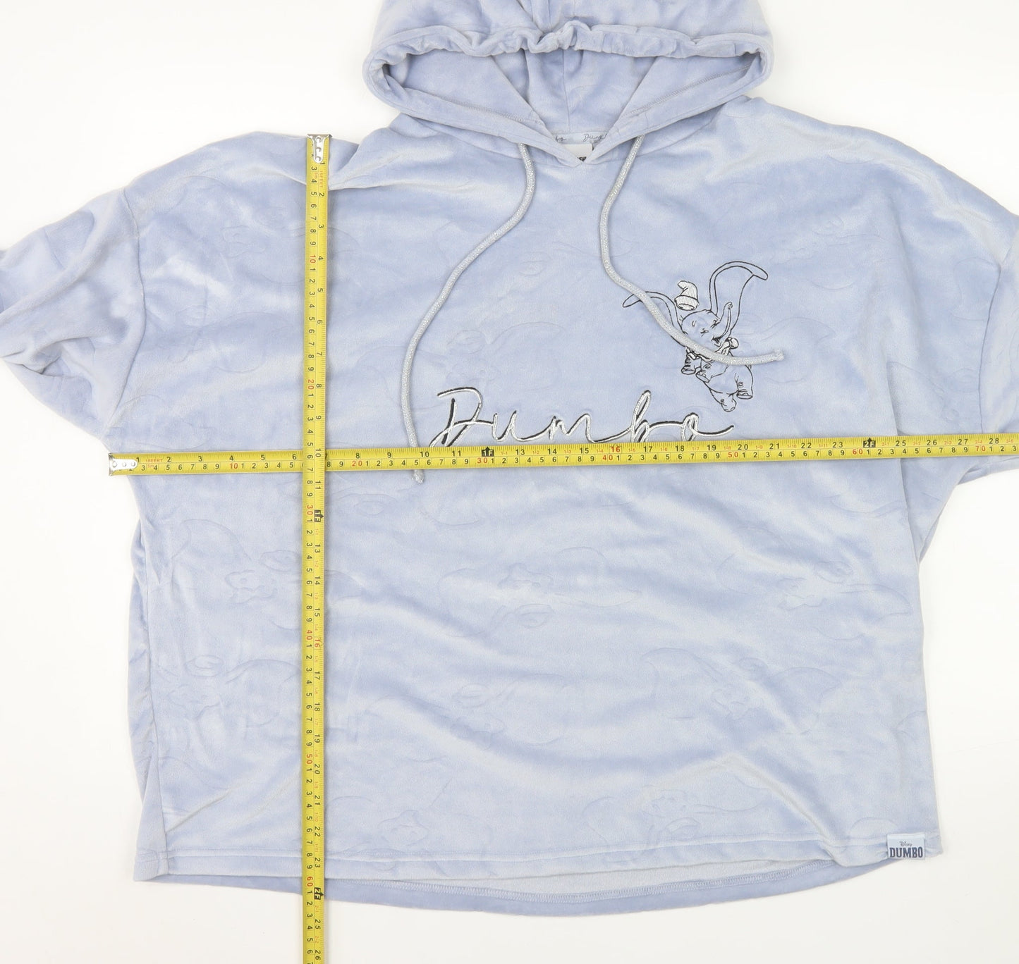 Disney Women’s Blue Dumbo Hoodie Size 12-14 Pullover Plush Sweatshirt