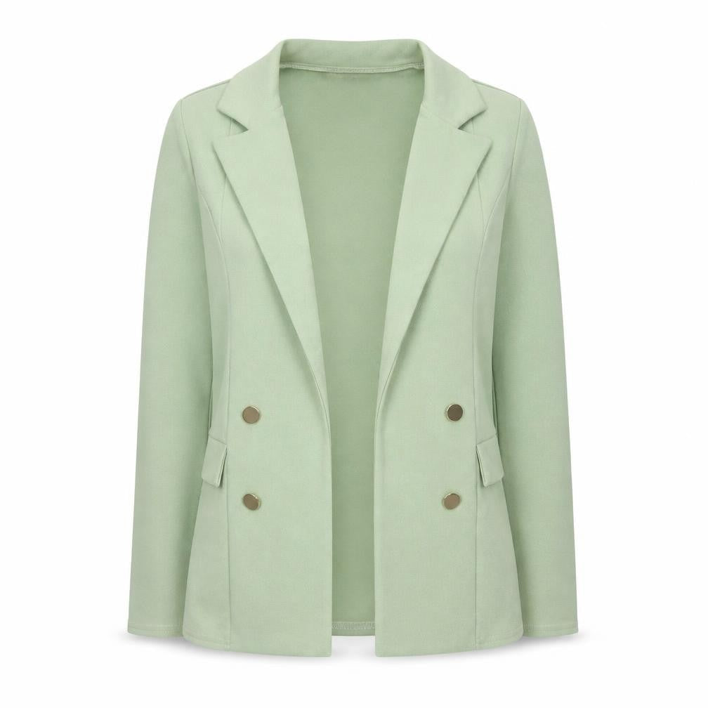 Quiz Women's Green Double Breasted Blazer UK 10 Regular Fit