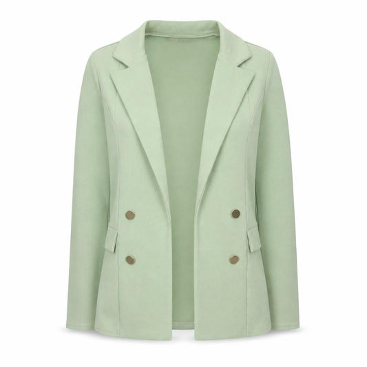 Quiz Women's Green Double Breasted Blazer UK 10 Regular Fit