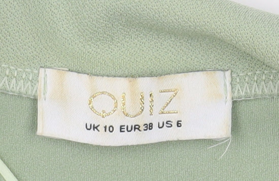 Quiz Women's Green Double Breasted Blazer UK 10 Regular Fit