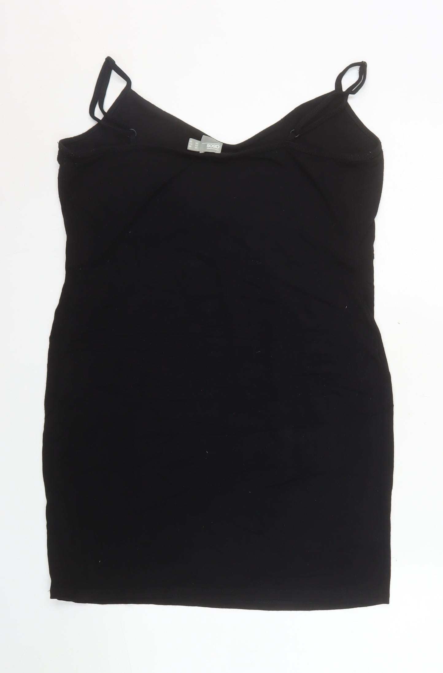 ASOS Women's Black Size 16 Bodycon Sleeveless Short Dress