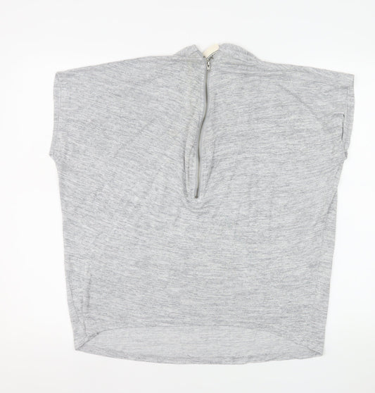 Lee Cooper Women's Grey Size 16 High Neck Zip Jersey Top