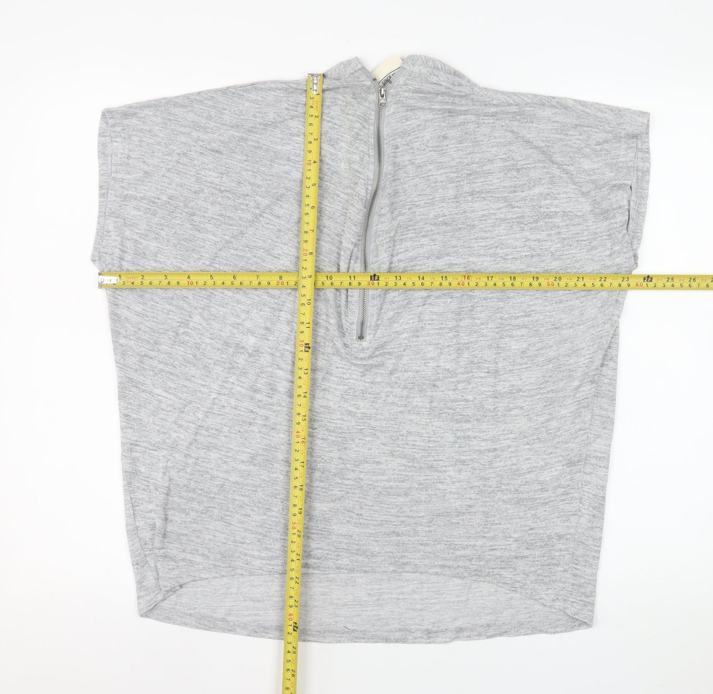 Lee Cooper Women's Grey Size 16 High Neck Zip Jersey Top