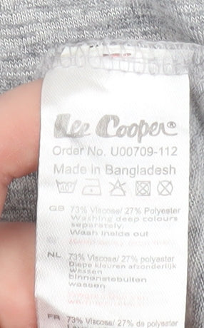 Lee Cooper Women's Grey Size 16 High Neck Zip Jersey Top