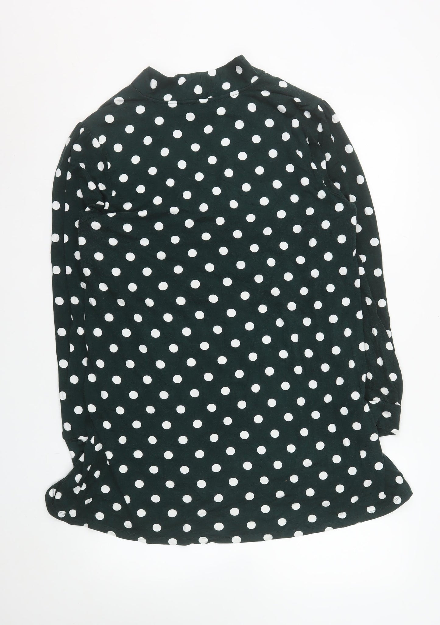 Laura Ashley Women Green Polka Dot Shift Dress Size 18 Long Sleeve