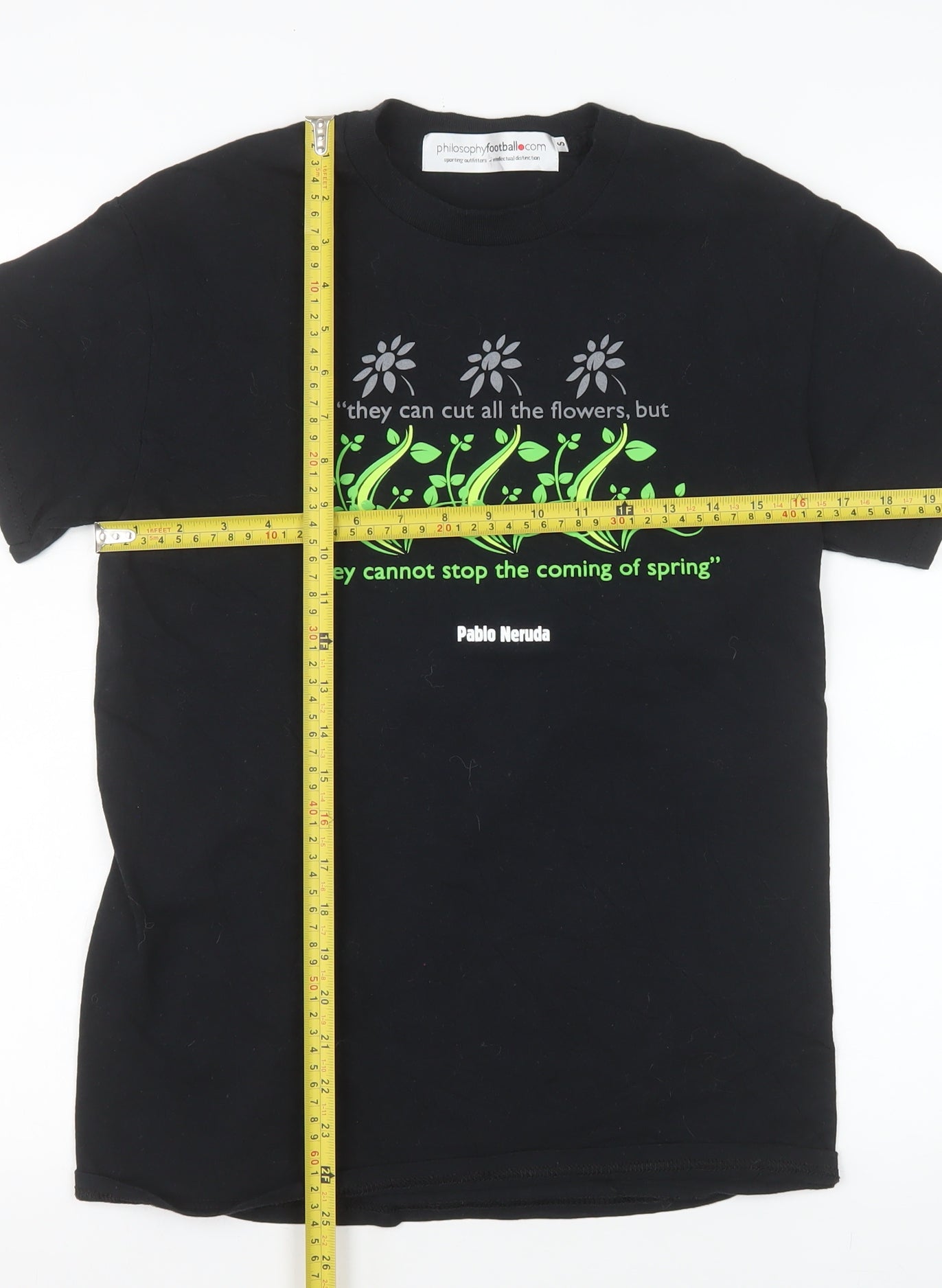 Philosophy Football Men’s Black Graphic Quote T-Shirt Size S