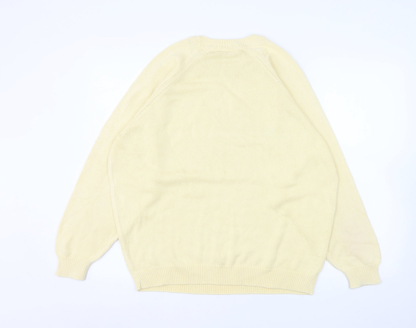 Marks and Spencer Womens Yellow Cotton Pullover Jumper Size 16-18