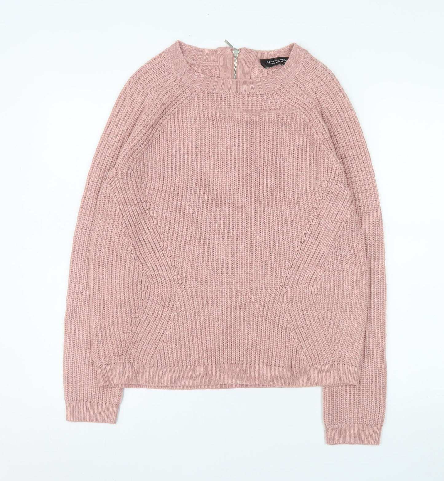 Dorothy Perkins Women’s Pink Chunky Knit Crew Neck Jumper Size 8