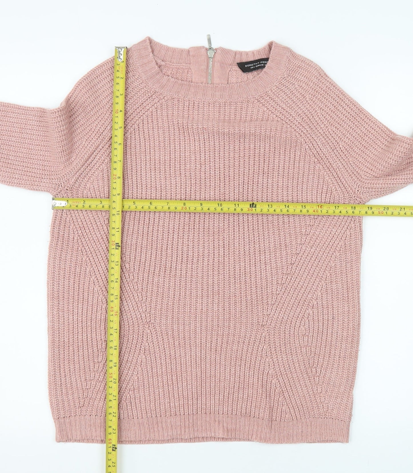 Dorothy Perkins Women’s Pink Chunky Knit Crew Neck Jumper Size 8
