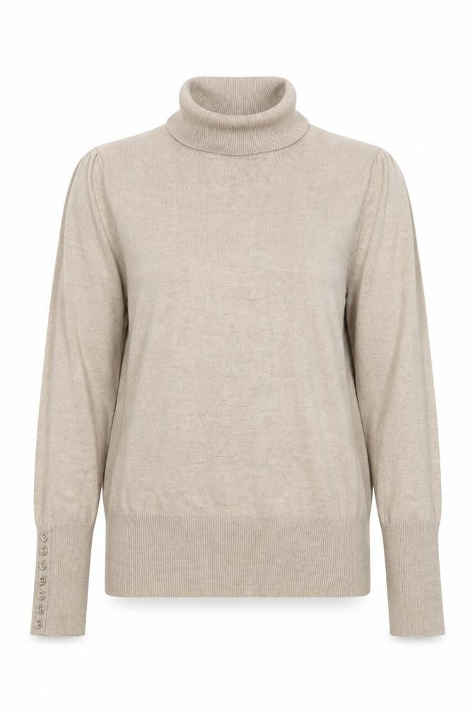 Wallis Women Beige Roll Neck Long Sleeve Knit Jumper Size 14