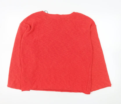 Marks & Spencer Women’s Red Long Sleeve Crew Neck Pullover Jumper Size M