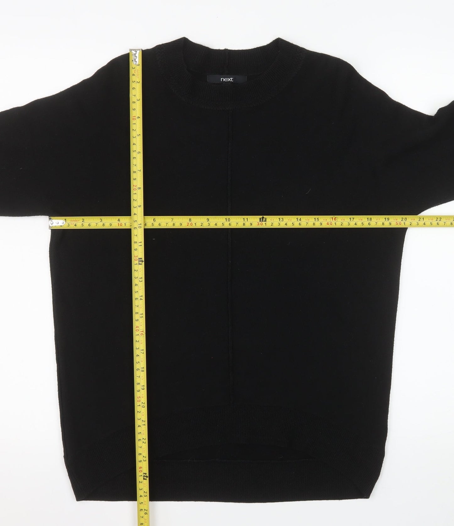 Next Women's Black XS Acrylic Crew Neck Long Sleeve Jumper