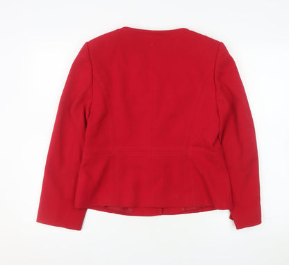 Country Casuals Petite Red One-Button Suit Jacket Size 10 Womens Classic Fit
