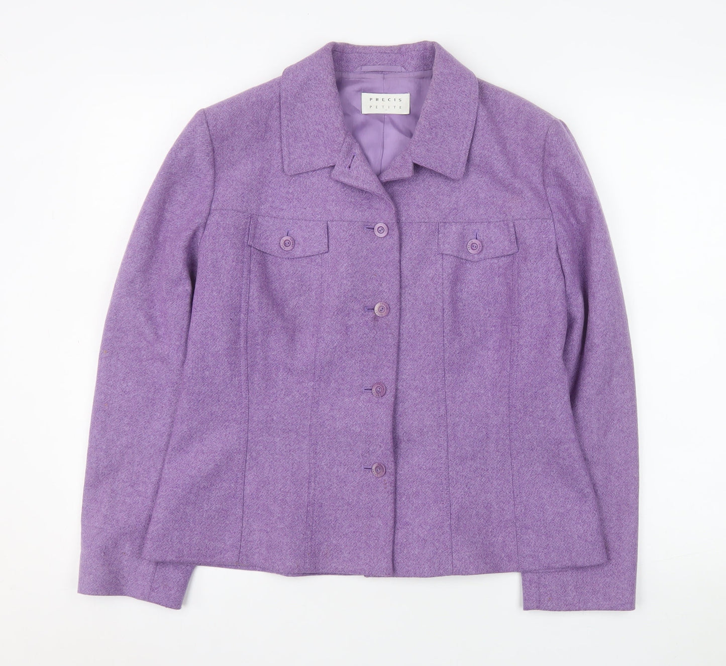Precis Petite Women's Purple Wool Blend Suit Jacket Size 16
