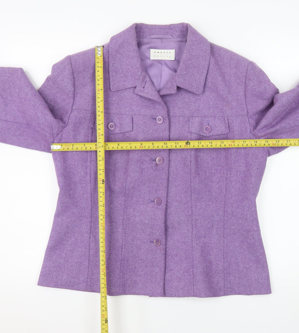 Precis Petite Women's Purple Wool Blend Suit Jacket Size 16