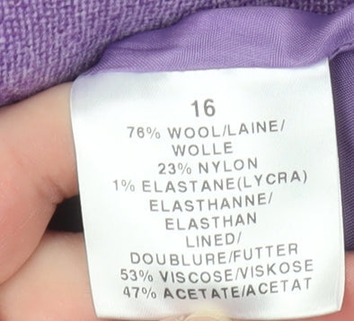 Precis Petite Women's Purple Wool Blend Suit Jacket Size 16