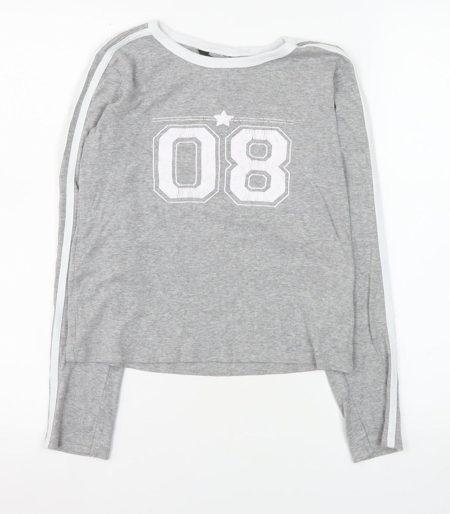 Brave Soul Women's Grey Long Sleeve Sports T-Shirt Size M