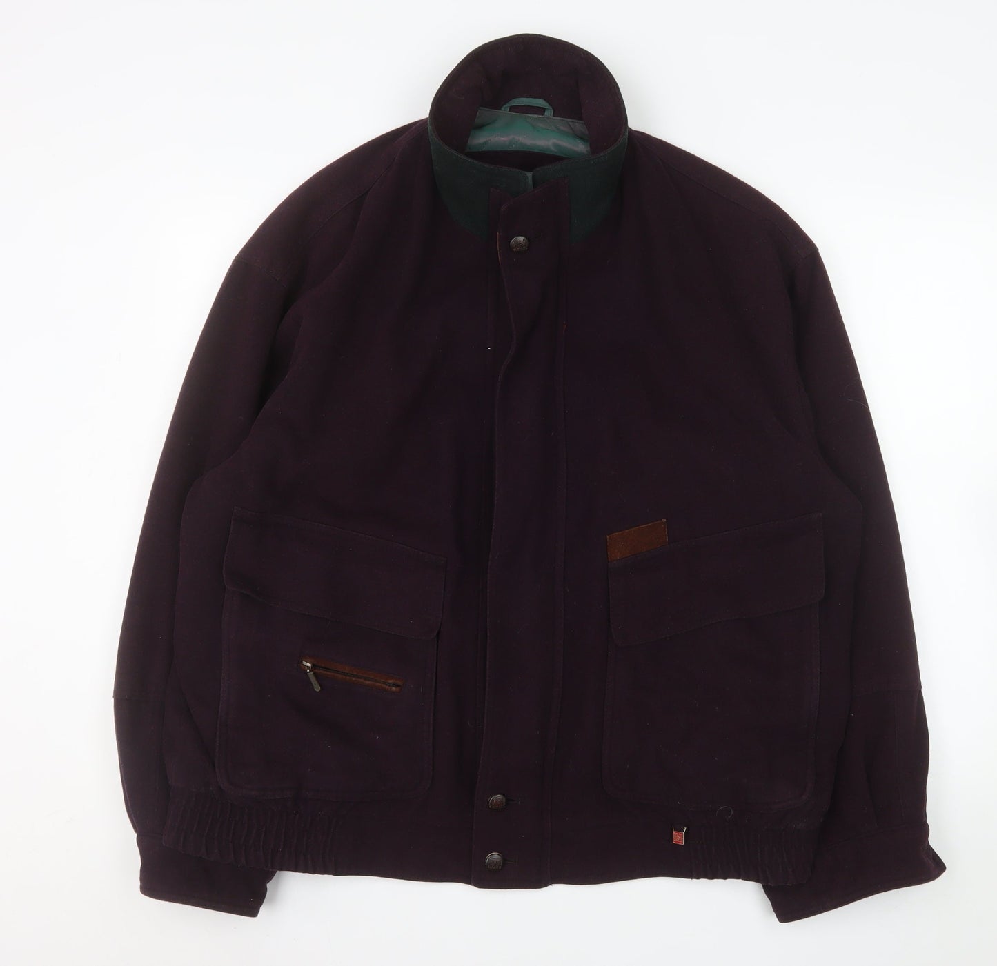 Bush Sportswear Men's Brown Wool Bomber Jacket Size 54 Regular