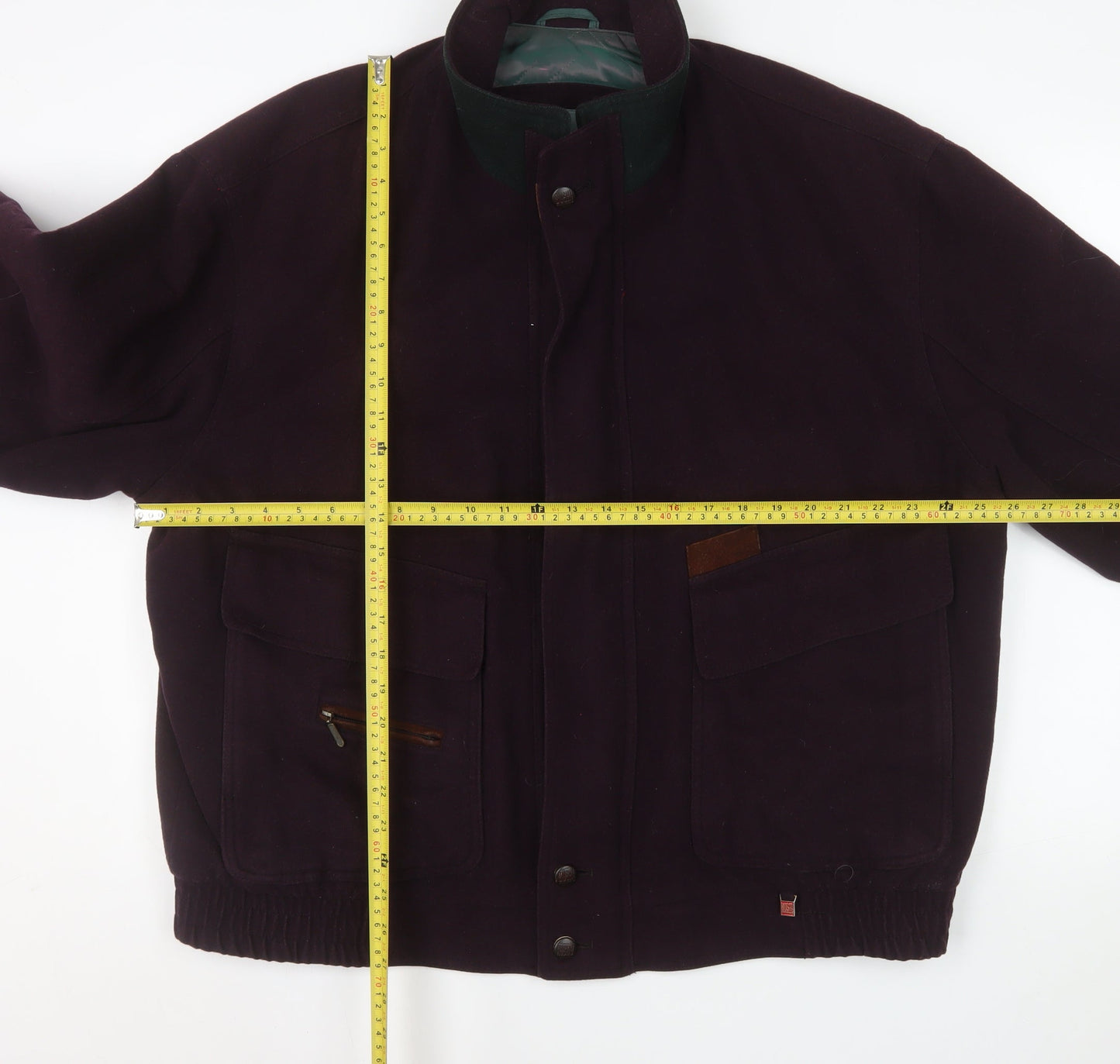 Bush Sportswear Men's Brown Wool Bomber Jacket Size 54 Regular