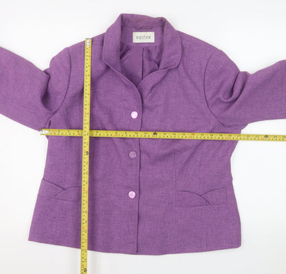 Eastex Womens Purple Size 16 Classic Lined Blazer Jacket