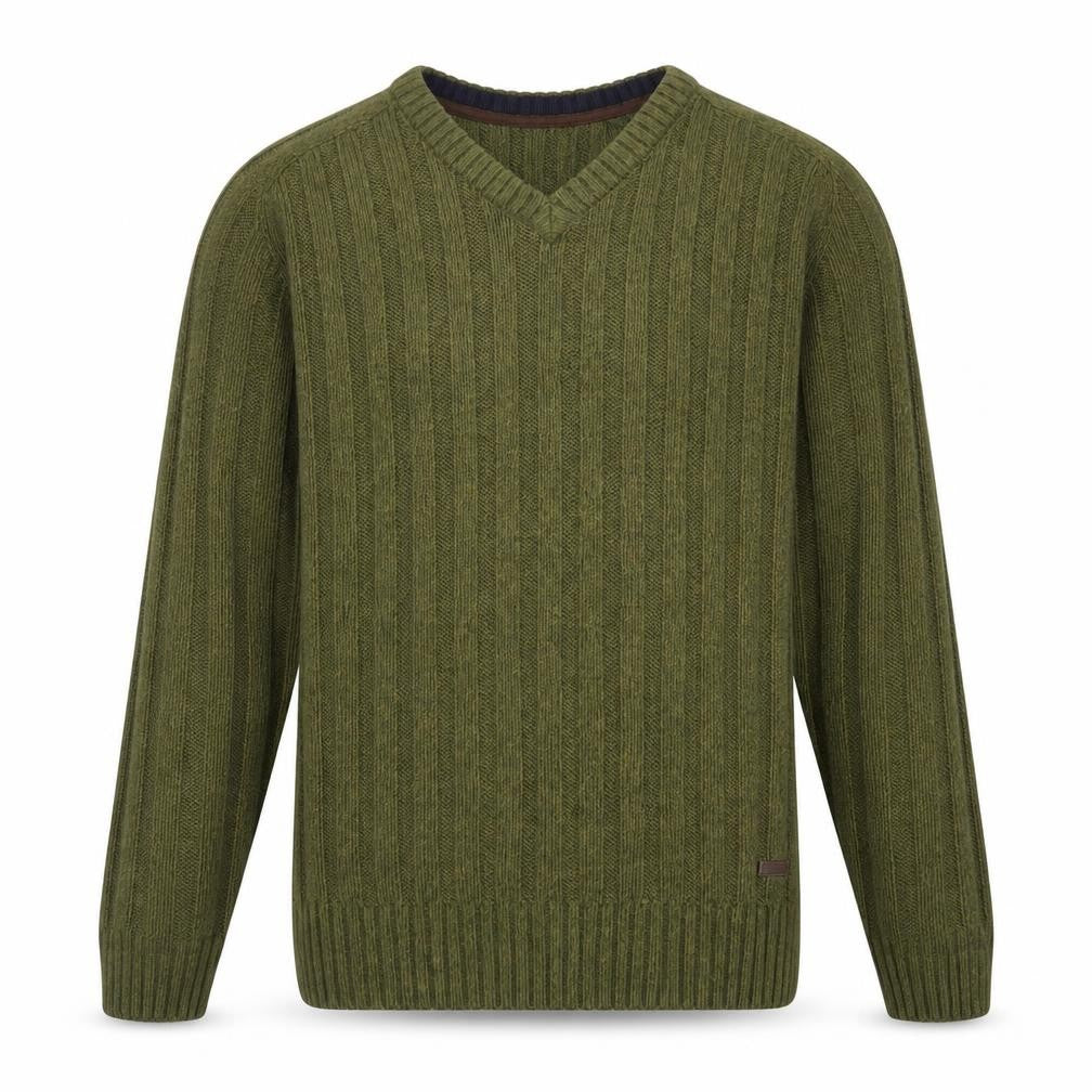 PG Field Men’s Green V-Neck Acrylic Knit Jumper Size L