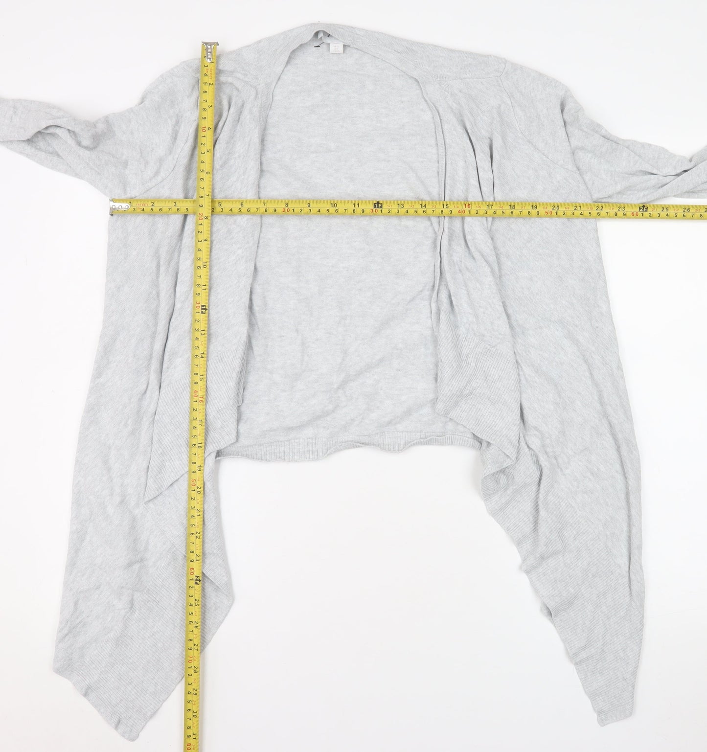 The White Company Women Grey Size 12 Lightweight Open Knit Cardigan