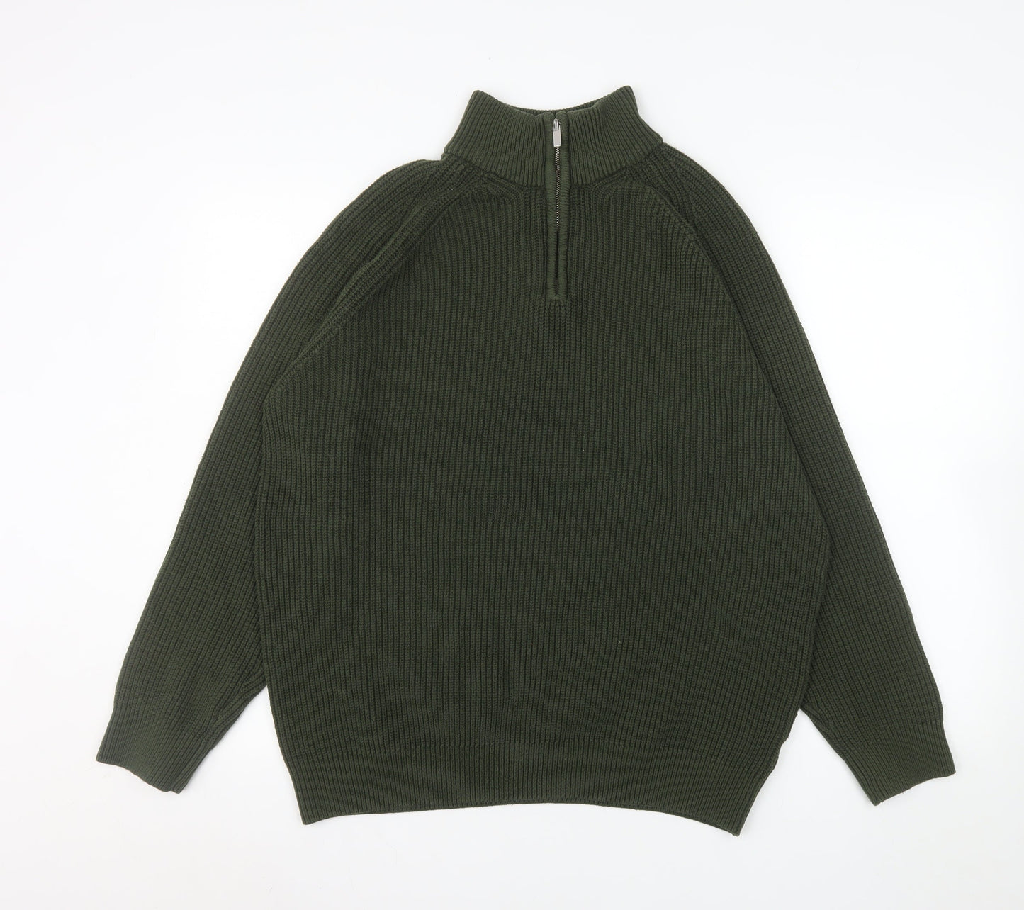 Tu Men’s Green 1/4 Zip Knit Pullover Sweatshirt Size L