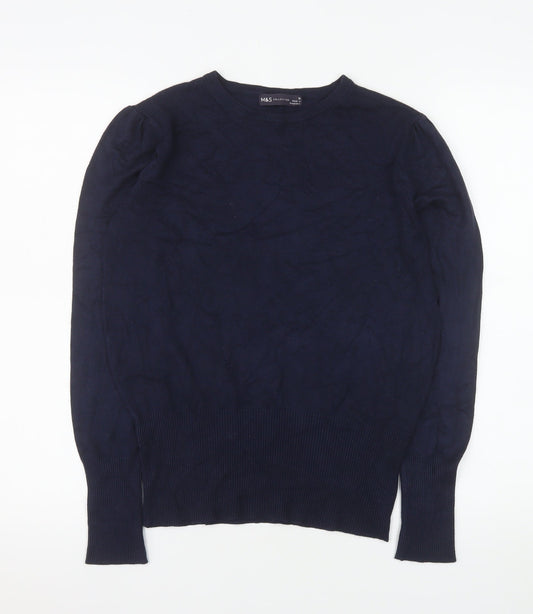 Marks and Spencer Women’s Blue Crew Neck Cotton Jumper Size 10
