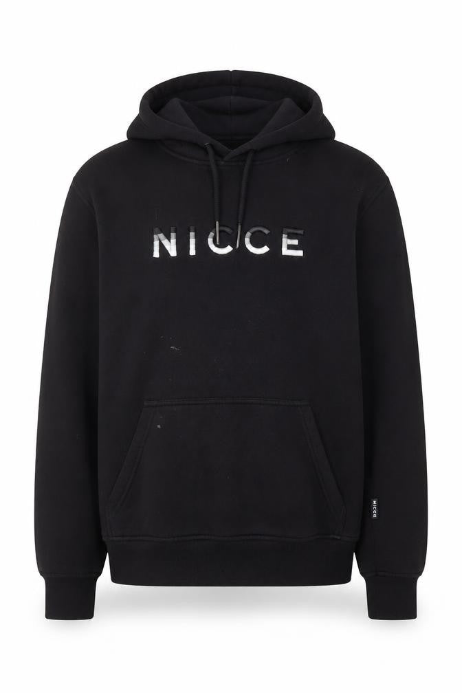 NICCE Mens Black Pullover Hoodie Fleece Logo M Regular Fit