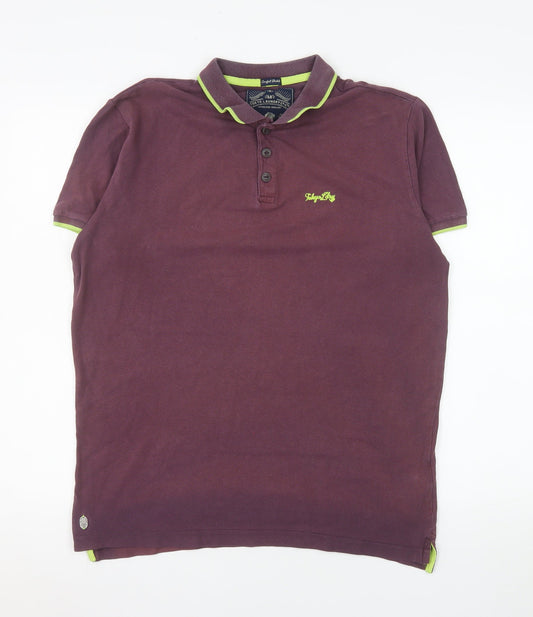 Tokyo Laundry Men's Purple Collared Cotton Polo Shirt Size M