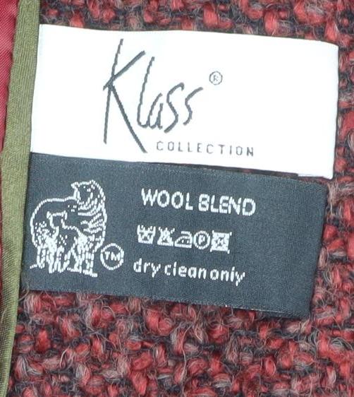 Klass Collection Women's Red Wool Blend Belted Coat Size 16