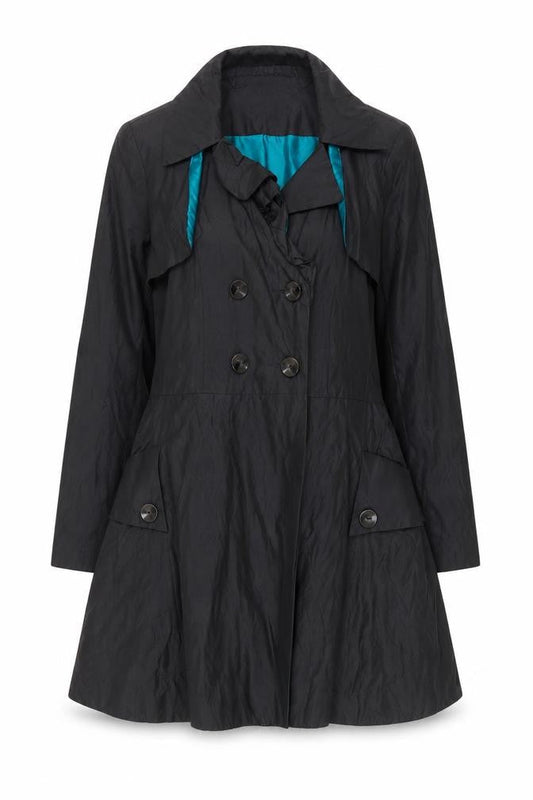 Next Signature Black Women's Size 8 Double Breasted Trench Coat