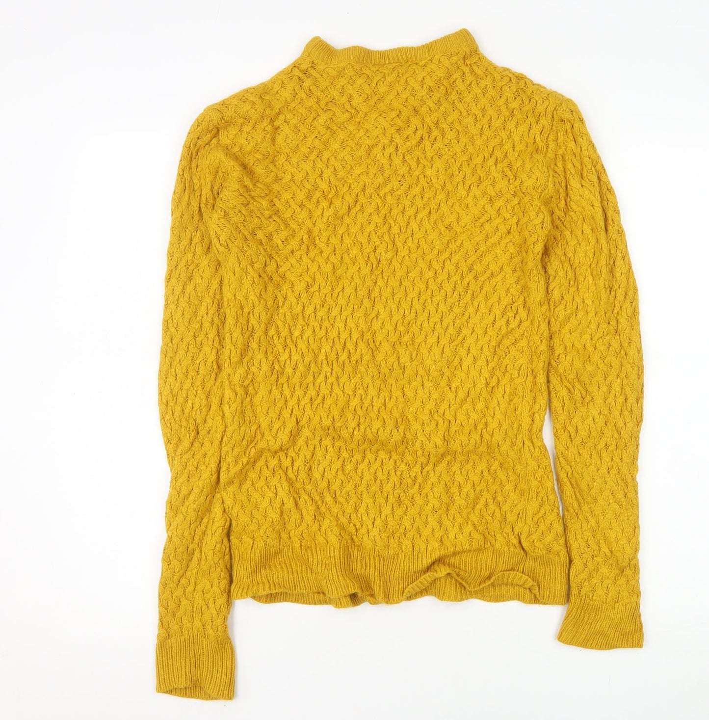 Oakridge Women Mustard Cable-Knit Jumper Medium Acrylic Pullover